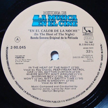 Quincy Jones : En El Calor De La Noche - In The Heat Of The Night (Original Motion Picture Soundtrack) (LP, Album)