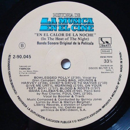 Quincy Jones : En El Calor De La Noche - In The Heat Of The Night (Original Motion Picture Soundtrack) (LP, Album)