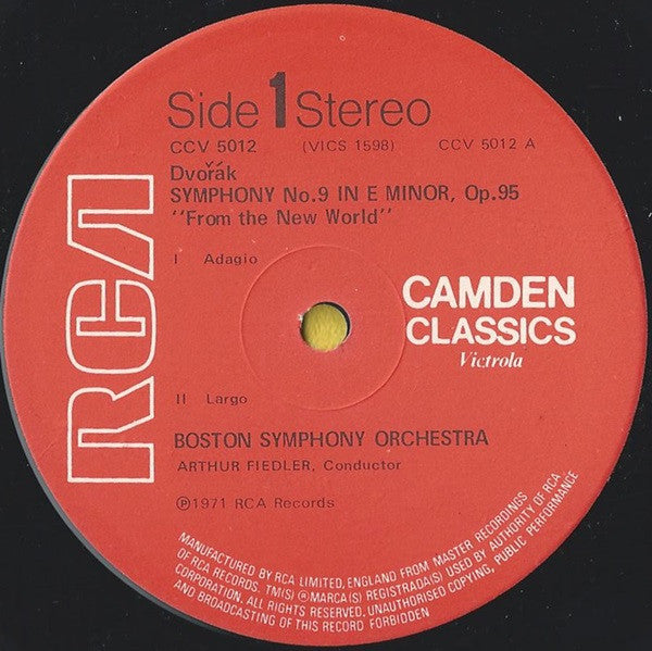 Antonín Dvořák / Boston Symphony Orchestra / Arthur Fiedler : New World Symphony - Carnival Overture (LP, RE)
