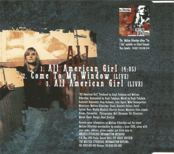 Melissa Etheridge : All American Girl (CD, Single)