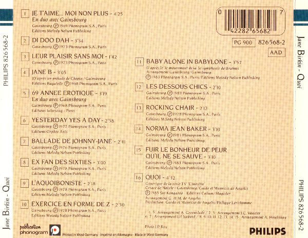 Jane Birkin : Quoi (CD, Comp)