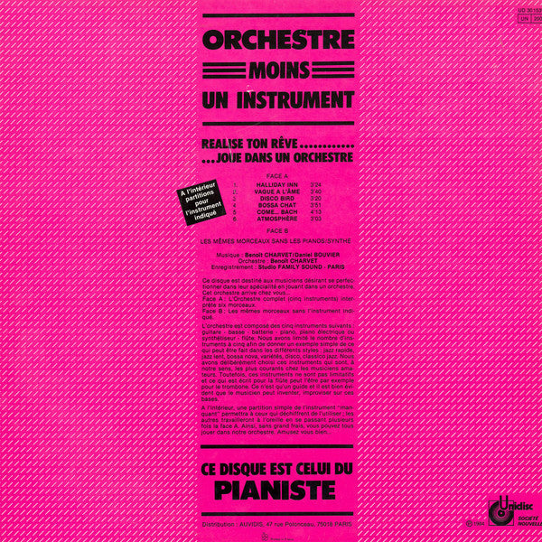 Benoît Charvet : Orchestre Moins Un Instrument: Pianos / Synthe (LP)