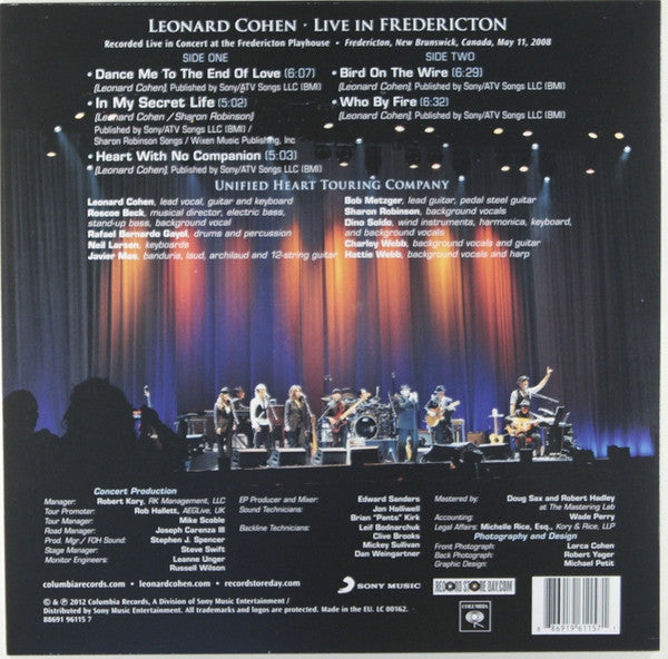 Leonard Cohen : Live In Fredericton (12", EP, RSD, Ltd)