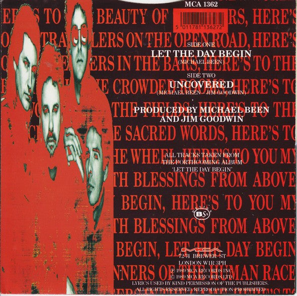 The Call : Let The Day Begin (7", Single, Pap)