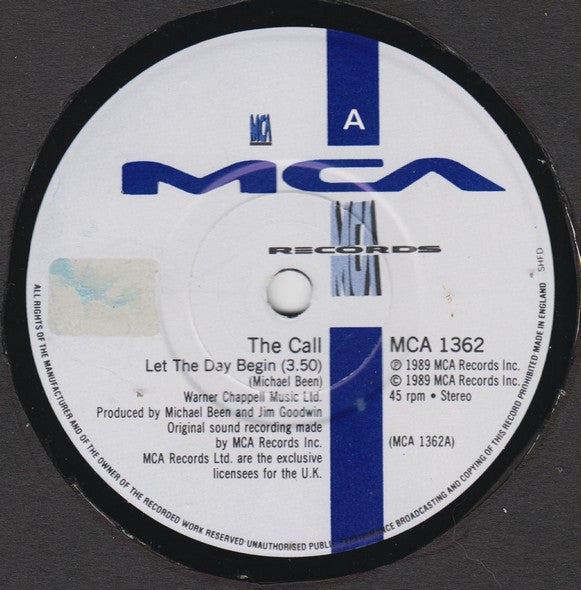 The Call : Let The Day Begin (7", Single, Pap)