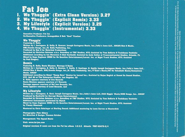 Fat Joe : We Thuggin' (CD, Maxi)