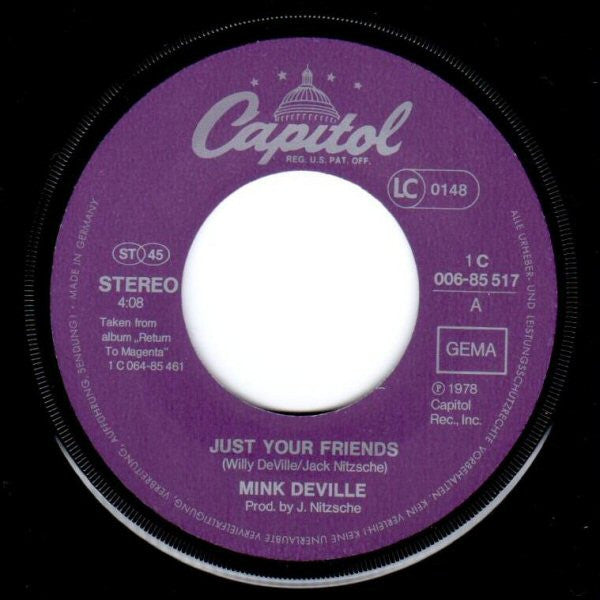 Mink DeVille : Just Your Friends (7", Single)