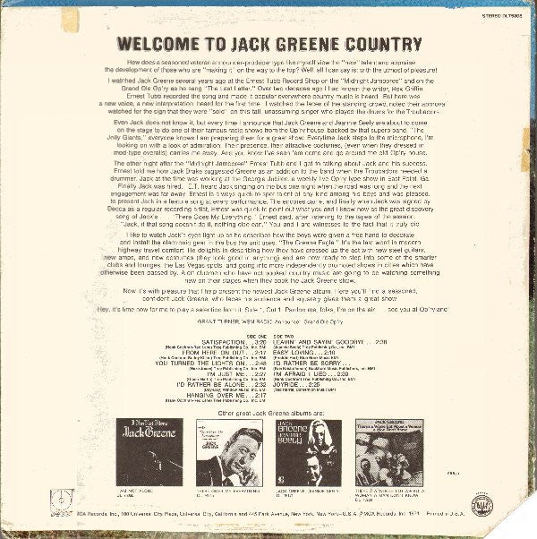 Jack Greene : Greene Country (LP, Album)