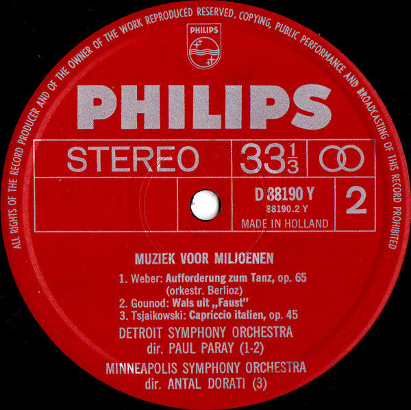 Various : Muziek Voor Miljoenen - Feestconcert Ter Gelegenheid Van Het 100-Jarig Bestaan Van Het Nederlandsche Roode Kruis (LP, Comp)