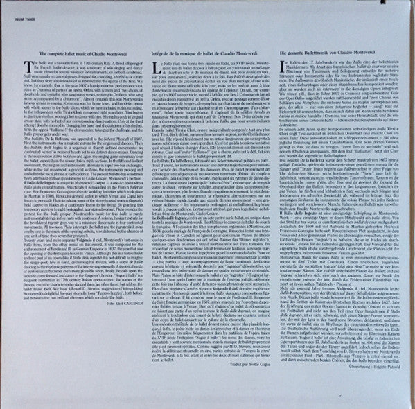Claudio Monteverdi - The Monteverdi Choir, The English Baroque Soloists, John Eliot Gardiner : Balli E Balletti (Orfeo / Tirsi E Clori / Il Ballo Delle Ingrate...) (LP)