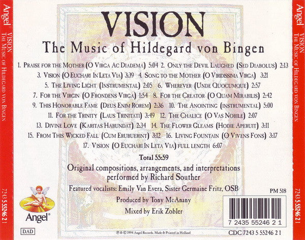 Hildegard Von Bingen - Richard Souther : Vision: The Music Of Hildegard Von Bingen (CD, Album)
