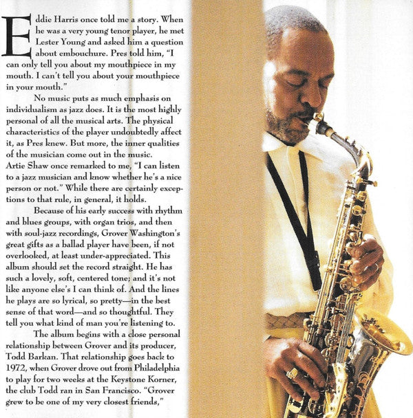 Grover Washington, Jr. : All My Tomorrows (CD, Album)