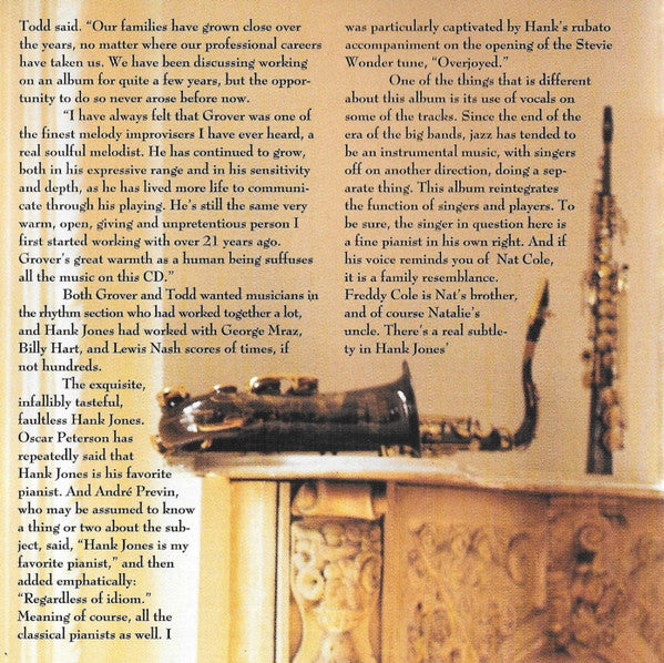 Grover Washington, Jr. : All My Tomorrows (CD, Album)