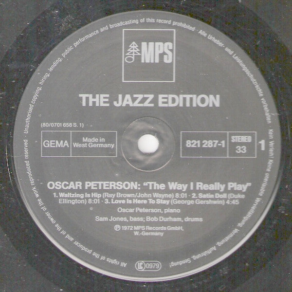 Oscar Peterson : The Way I Really Play (LP, Album, RE)