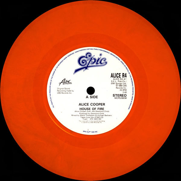 Alice Cooper (2) : House Of Fire (7", Single, Ltd, Ora)