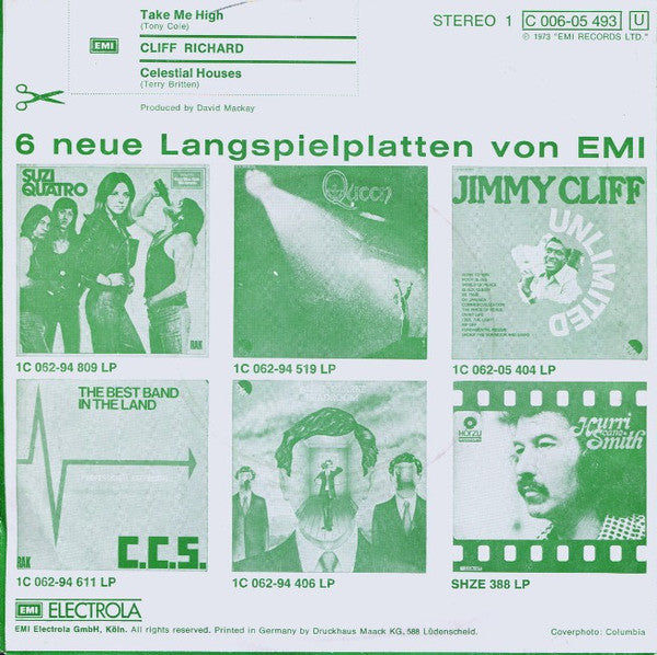 Cliff Richard : Take Me High (7")