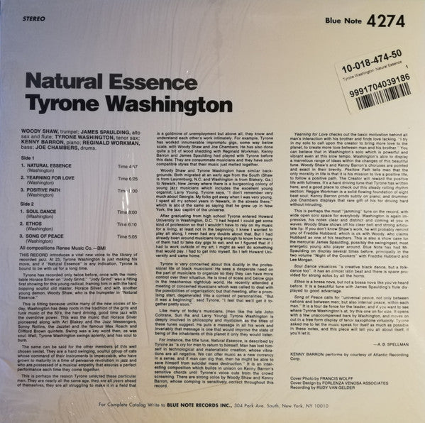 Tyrone Washington : Natural Essence (LP, RE, Sco)