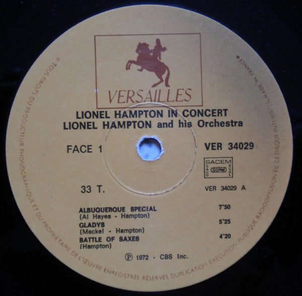 Lionel Hampton And His Orchestra : Lionel Hampton In Concert (LP, Album)