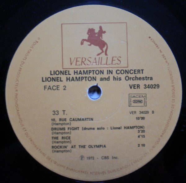 Lionel Hampton And His Orchestra : Lionel Hampton In Concert (LP, Album)