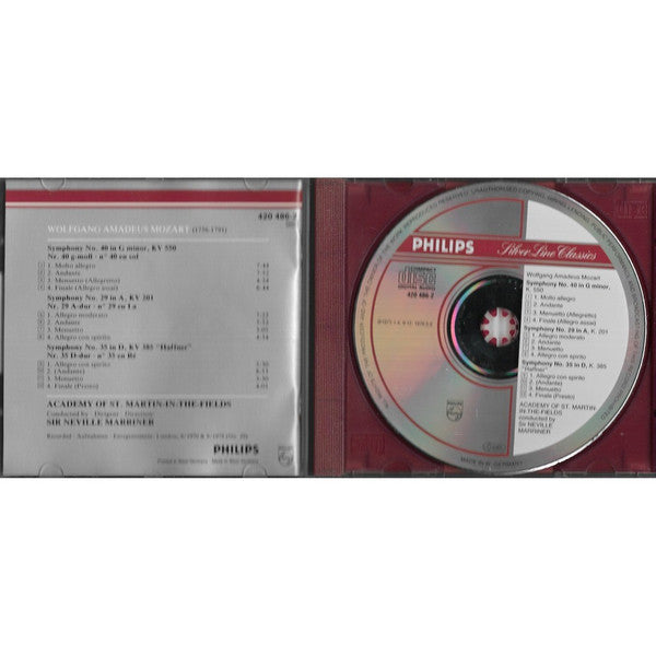 Wolfgang Amadeus Mozart • The Academy Of St. Martin-in-the-Fields, Sir Neville Marriner : Symphonies Nos. 29, 35 "Haffner" & 40 (CD, Comp, RM)