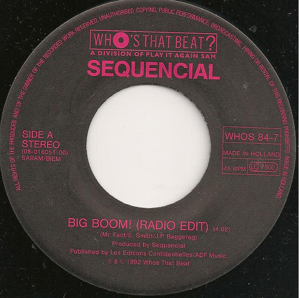 Sequencial : Big Boom! (7", Single)