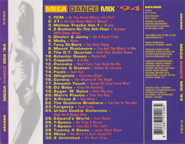 Various : Mega Dance Mix '94 (CD, Mixed)