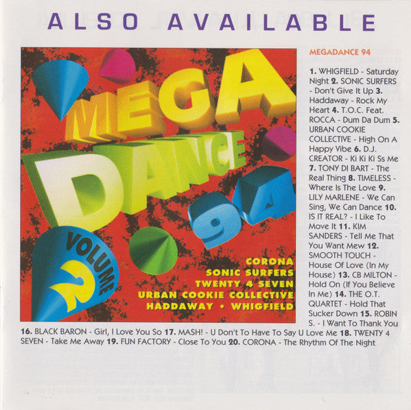 Various : Mega Dance Mix '94 (CD, Mixed)