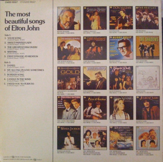 Elton John : The Most Beautiful Songs Of Elton John (LP, Comp)
