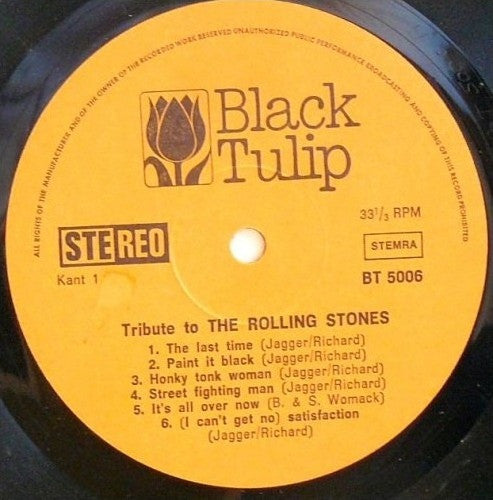 Unknown Artist : Tribute To The Rolling Stones (LP, Album)
