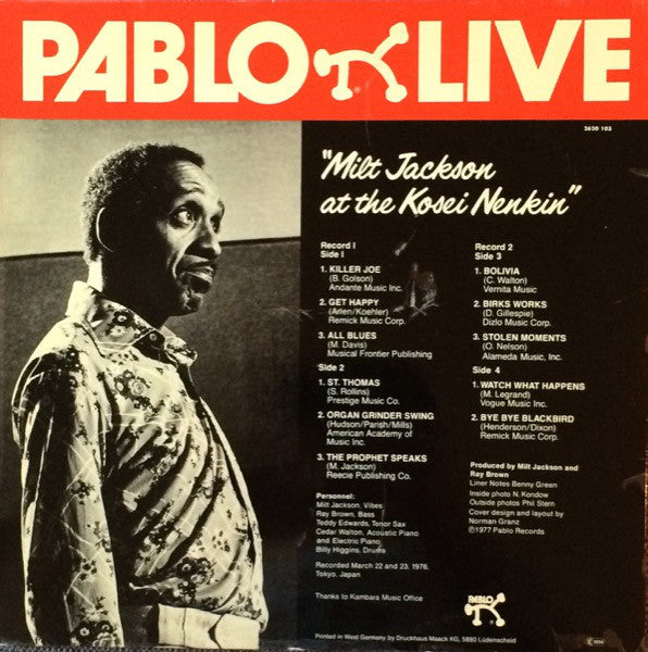 Milt Jackson : Milt Jackson At The Kosei Nenkin (2xLP, Album)