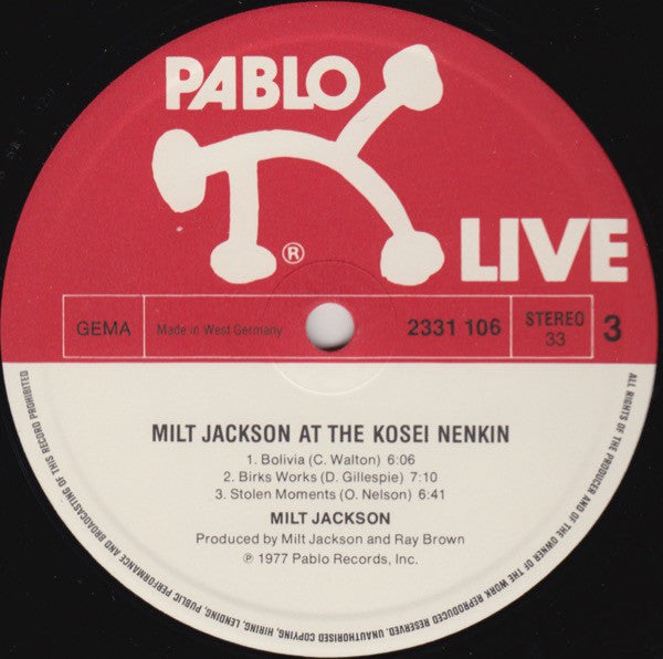 Milt Jackson : Milt Jackson At The Kosei Nenkin (2xLP, Album)