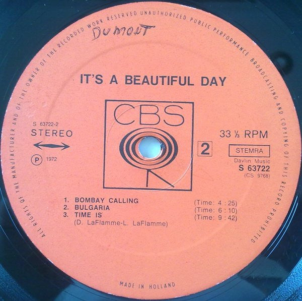 It's A Beautiful Day : It's A Beautiful Day (LP, Album, RE, Gat)