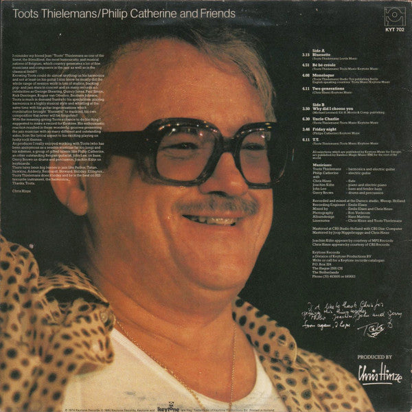Toots Thielemans / Philip Catherine : Toots Thielemans/Philip Catherine And Friends (LP, Album, RE)