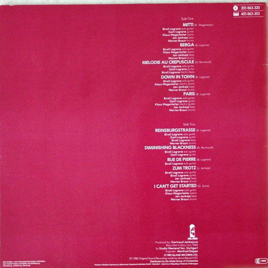 Biréli Lagrène : Down In Town (LP, Album)