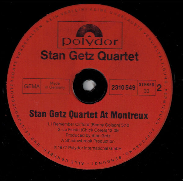 Stan Getz Quartet : At Montreux (LP, Album)