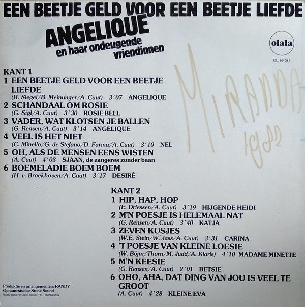 Angelique En Haar Ondeugende Vriendinnen : Een Beetje Geld Voor Een Beetje Liefde (LP, Album)