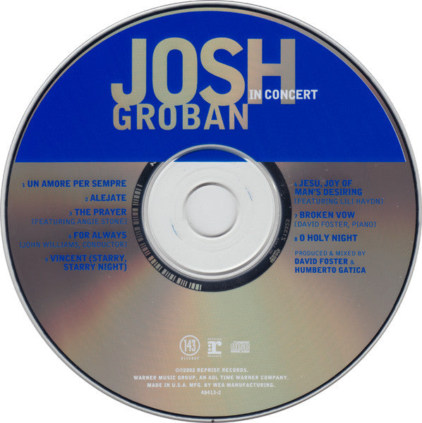 Josh Groban : Josh Groban In Concert (CD, Album + DVD, NTSC)