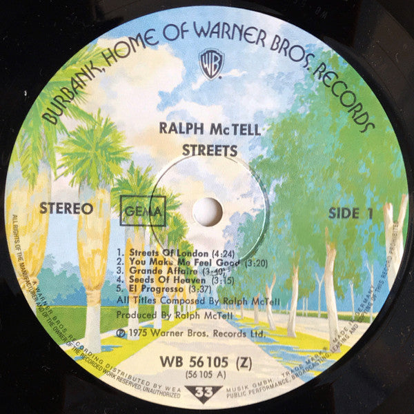 Ralph McTell : Streets (LP, Album, Gat)