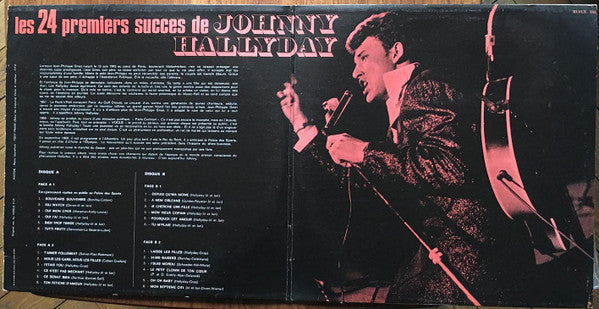 Johnny Hallyday : Les 24 Premiers Succes De Johnny Hallyday (2xLP, Comp, RP, Gat)