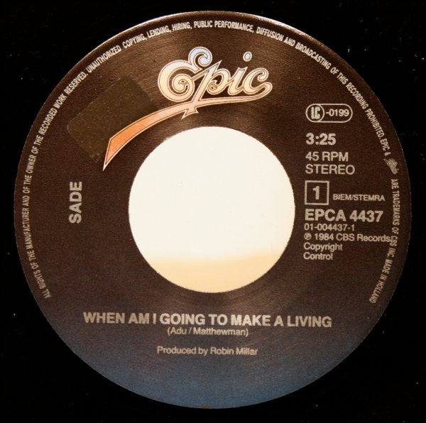 Sade : When Am I Going To Make A Living (7", Single)