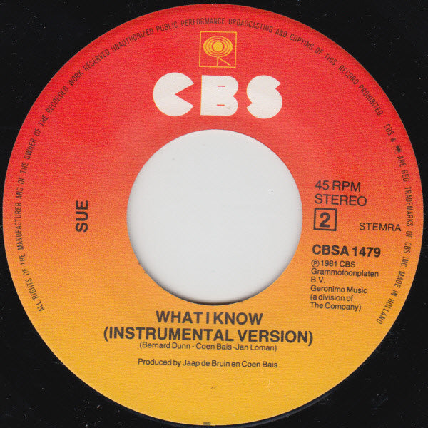 Sue Chaloner : What I Know (7", Single)