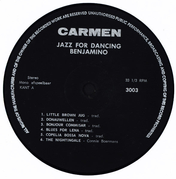 Benjamino : Jazz For Dancing (LP, Album)