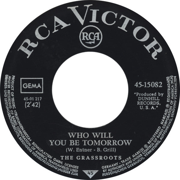 The Grass Roots : Midnight Confessions / Who Will You Be Tomorrow (7", Single)