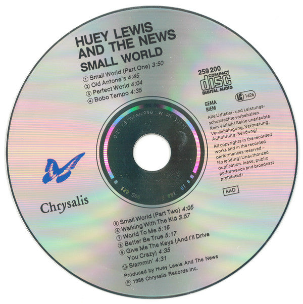 Huey Lewis & The News : Small World (CD, Album)