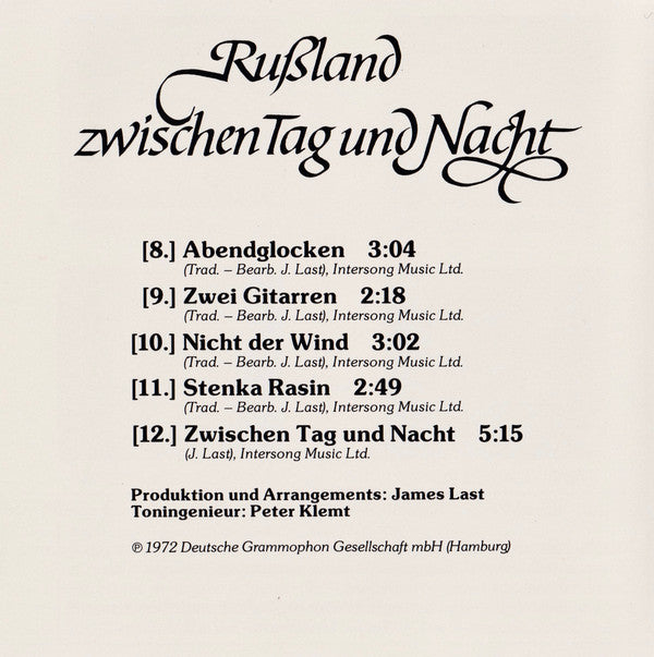 James Last : Russland Zwischen Tag Und Nacht (CD, Album, RE)