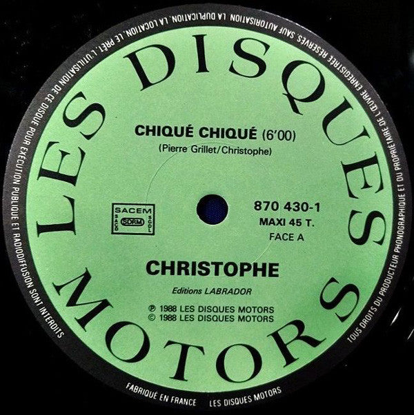 Christophe : Chiqué, Chiqué (12", Maxi)