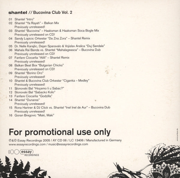 Shantel : Bucovina Club Vol. 2 (CD, Album, Promo)