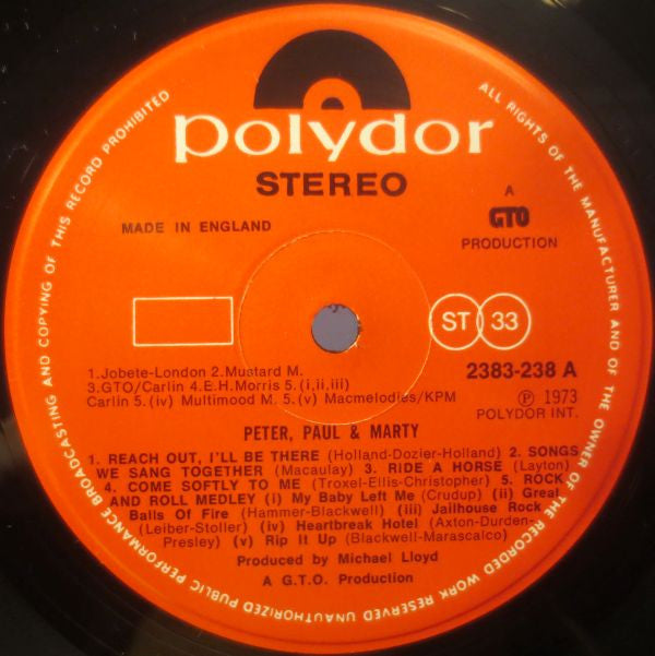 Peter Paul And Marty : Peter Paul & Marty (LP, Album, Gat)