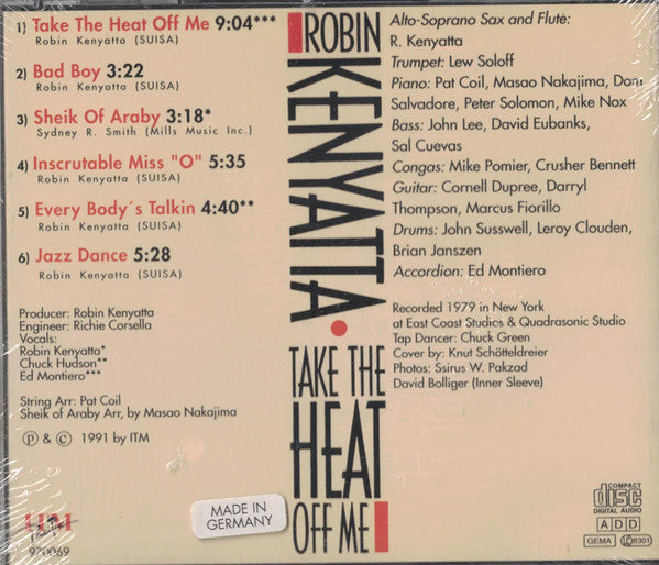 Robin Kenyatta : Take The Heat Off Me (CD, Album)