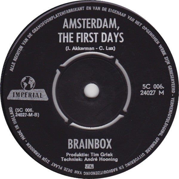 Brainbox (3) : Sea Of Delight / Amsterdam, The First Days (7", Single, Mono)